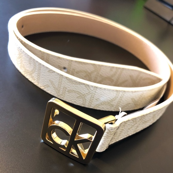 Calvin Klein Accessories - Calvin Klein Women’s Belt (White, Tan & Gold)